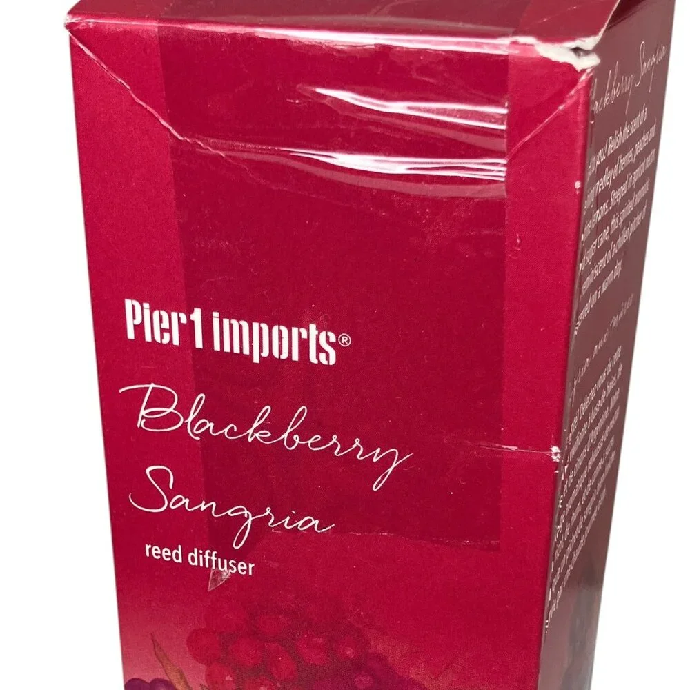 New Pier 1 Imports Blackberry Sangria Reed Diffuser Box Set 10 oz Fragrance Rare